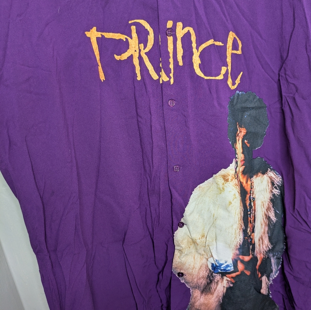 Prince Estate Purple Graphic Men's Button Down Shirt XXL - Picture 4 of 5